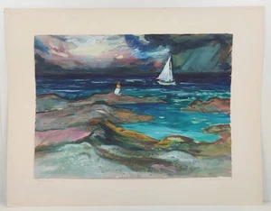 Norbert G. Hartmann 1914-1969 Stuttgart Gemälde 1964 Nach dem Gewitter Atlantic - Bild 1 von 9