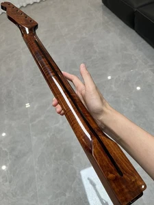 Collo chitarra elettrica AAA acciaio inox lucido 22 tasti fai da te fiamma arrosto acero - Foto 1 di 8