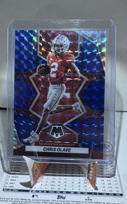 2023 Panini Mosaic Draft Picks Chris Olave Blue Mosaic /75 #71 - Image 1 of 2