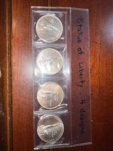 Set of Four 1886 - 1986 Statue Of Liberty Commemorative 1 Troy Oz Silver Coins - Picture 1 of 11