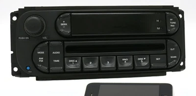 Chrysler Jeep Dodge RBK Digital 22-10 Radio 02-07 AM FM CD Player w Bluetooth - Image 1 of 4