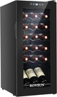 18 Bottle Wine Fridge Freestanding Compressor Wine Cooler Refrigerator, Beverage