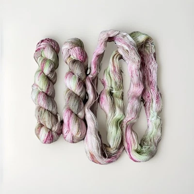 3 madejas 150 g teñidas a mano 100 % hilo merino hilo de encaje rosa verde rosa Foto 1 de 4