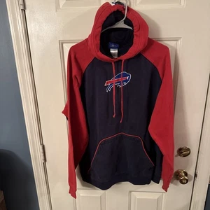 Large Buffalo Bills Vintage Reebok Hoodie Helmet Hood - Picture 1 of 12