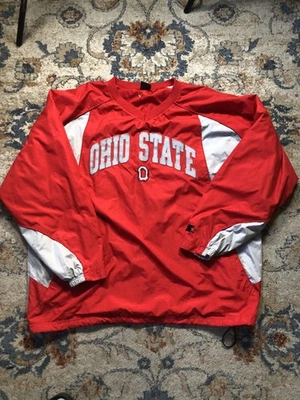 Jaqueta masculina Ohio State Buckeyes XL vermelha cinza NCAA futebol corta-vento iniciante - Imagem 1 de 4