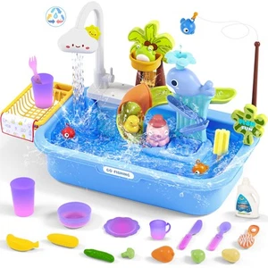 Play Sink with Running Water, Color Changing Play Sink with Upgraded Electric... - Picture 1 of 7