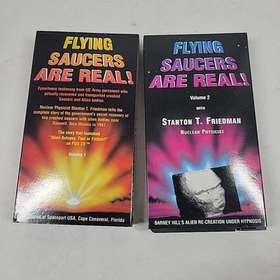Flying Saucers Are Real VHS Volumes 1 & 2 Stanton T Friedman Aliens UFO VTG - Image 1 of 3