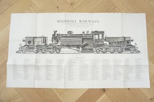 Rhodesia Railway 2-6-2 Beyer Garratt Locomotive Drawing Technical Diagram - Picture 1 of 4