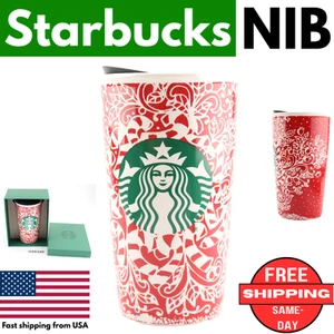 Starbucks Holiday Ceramic Tumbler 12oz Mug Cup Splash Lid Gift Box 2016 Collecti - Picture 1 of 11