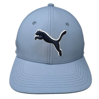 Puma Fitted Baseball Cap Blue Medium Embroidered 6 Panel Vented Holes - Image 1 of 4