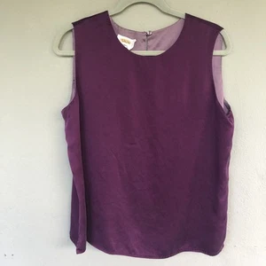 Talbots Reine Seide Wendetop Damen 14 Flieder Lila Ärmellos Luxus Bluse - Bild 1 von 16