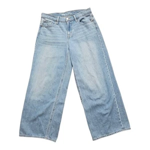Old Navy Women's Wide Leg Jeans Blue Size 8 Denim Mid Rise Light Wash - Picture 1 of 8