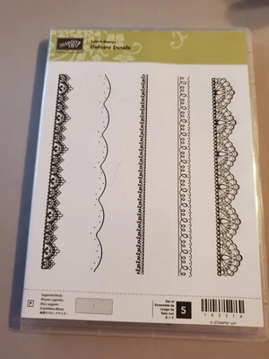 Stampin Up DELICADOS DETALLES Juego de 5 sellos acrílicos, nuevos #143314 Foto 1 de 2