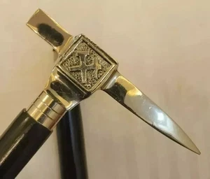 Vintage Axt Hammerkopf viktorianischer Griff Gehstock Stock für Vatergeschenk - Bild 1 von 5