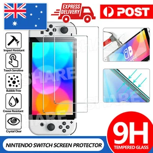 For Nintendo Switch Console OLED Model ZUSLAB Tempered Glass Screen Protector X2 - Picture 1 of 11