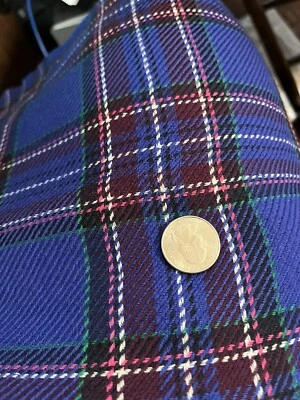 Talbots Scarf Wrap Drape Plaid Periwinkle Blue Fringe 76" Long 28"Wide - Image 1 of 4