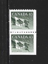VC1856 CANADA #1395 COIL PAIR, END OF THE ROLL (RARE) MOG NH VF - CANADIAN FLAG
