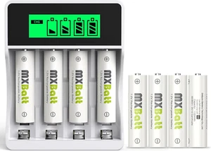 AAA Batterie Ricaricabili Ni-Mh 1100Mah 8 Pack Con Caricabatterie Intelligente L - Foto 1 di 12