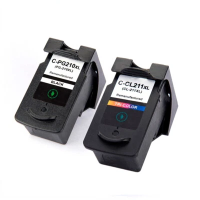  Cartucho de tinta colorida PG210 CL211 XL para impressora Canon MX360 MP 280 2 peças/conjunto - Imagem 1 de 2