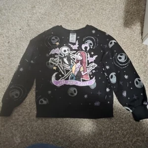 Nightmare Before Christmas Jack Sally Black Sweatshirt Kids Size 6-6x - Picture 1 of 4