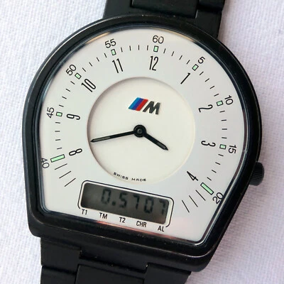 BMW M Style Power M3 E30 E36 Motorsport Racing Car Accessory Chronograph Watch - Image 1 of 4