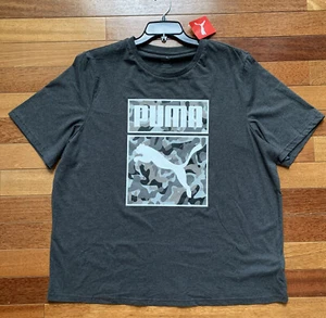 Puma Herren T-Shirt Rundhals grau weiß Größe XXL 2XL - Neu mit Etikett - Bild 1 von 2