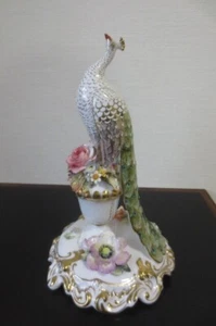ROYAL CROWN DERBY Hand-Painted Peacock Figurine by J. Bryan - Picture 1 of 9
