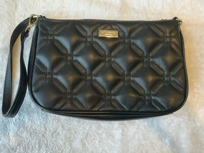 Kate Spade Linet Astor Court Quilted Wristlet Black, WLRU1780, Polka Dot Lining - Image 1 of 4