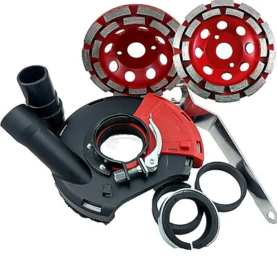 MARKENLOS 2x Diamantschleiftopf 125 Premium Estrich Beton + Absaughaube f. Winkelschleifer