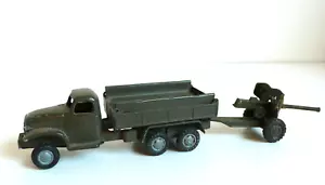 FRANCE-JOUETS CAMION MILITAIRE GMC TRANSPORT CANON /TROUPES BON ÉTAT - Bild 1 von 7