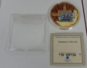 $100 Banknote of the USA - Large 50mm Medal Token Medallion by American Mint - Picture 1 of 6