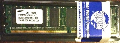 SAMSUNG PC3200U-30331-Z M368L3223FTN-CCC 256MB DDR PC3200 CL3 RAM NEW SEALED  - Image 1 of 2