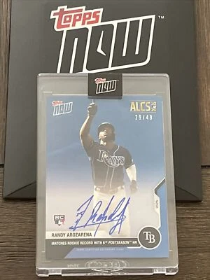 2020 Topps Now ALCS Rays Randy Arozarena RC Auto Rookie HR Record #421B #/49 - Image 1 of 3