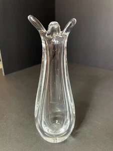 SEVRES Frankreich kleine 6" KRISTALL geschwungene 4 Finger Rand Knospe Vase gemarkt - Bild 1 von 14