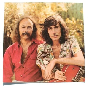 Vintage David Crosby Graham Nash Album Veröffentlichung im Geschäft Schlenker Werbeschild  - Bild 1 von 2
