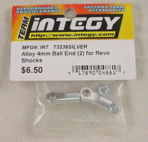 Traxxas Revo Alloy Ball Ends 4mm (2 pcs) INTT3236SILVER - Image 1 of 1