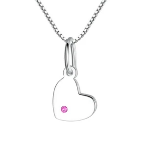 Kinder  Halskette echt 925 Silber Herz Sterling Zirkonia Anhänger Kinder Damen - Bild 1 von 4
