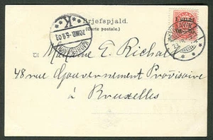 ICELAND 1903 10aur (Sc 54) franco único atado en tarjeta a Bélgica, certificado Kaiser - Imagen 1 de 1