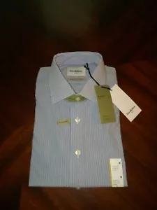 Goodfellow & Co. Neu mit Etikett Large Standard Fuß BLAUE Nadelstreifen KNOPFLEISTE LANGARM... - Bild 1 von 4