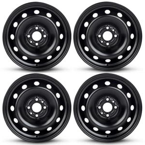 New Set of 4 15" x 6" Black Replacement Steel Wheel Rim 2012-2019 for Fiat 500 - Picture 1 of 4