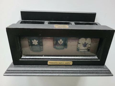 NHL Toronto Maple Leafs Wood/Glass Desktop Organizer  -Very Clean Cover