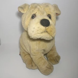 Vintage Tesco Shar Pei Puppy Soft Plush Toy 11" Wrinkly Dog Cuddly - Picture 1 of 10