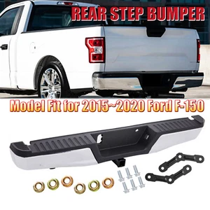 For 2015-2020 Ford F-15 CHROME REAR BUMPER ASSEMBLY +Tow Hitch W/O Park Holes - Picture 1 of 14