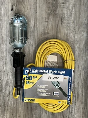 LUZ DE TRABAJO DE METAL VOLTEC 75 VATIOS 08-00185 CABLE DE 50 FT (A12D) Foto 1 de 3