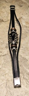 Men's Retro Faux Leather Guitar Bracelet For Guitar And Music Enthusiast / Black - Image 1 of 4