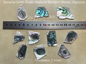 10 piezas de material en blanco aleatorio con incrustación de abulón verde sólido genuino de 1 oz,5 mm de espesor - Imagen 1 de 5