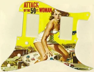 Stratocaster Graphical Pickguard Custom fit Fender HH 11 Hole 50ft Woman - Picture 1 of 1