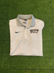 Pitt Panthers polo mens medium white gray nike lightweight football breathable R - Picture 1 of 11