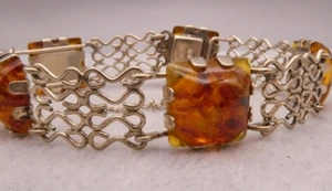 Armband Silber 835 prachtvolles wunderbares Design mit Bernstein FISCHLAND - Bild 1 von 6