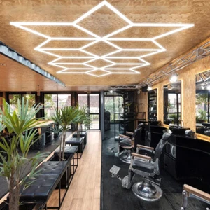 Hexagon Raute LED Lampe Werkstatt Garage Wand Decken Leuchte Waben Beleuchtung# - Picture 1 of 23